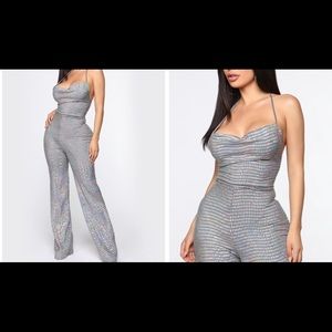 Metallic Jumpsuit - Hologram Silver